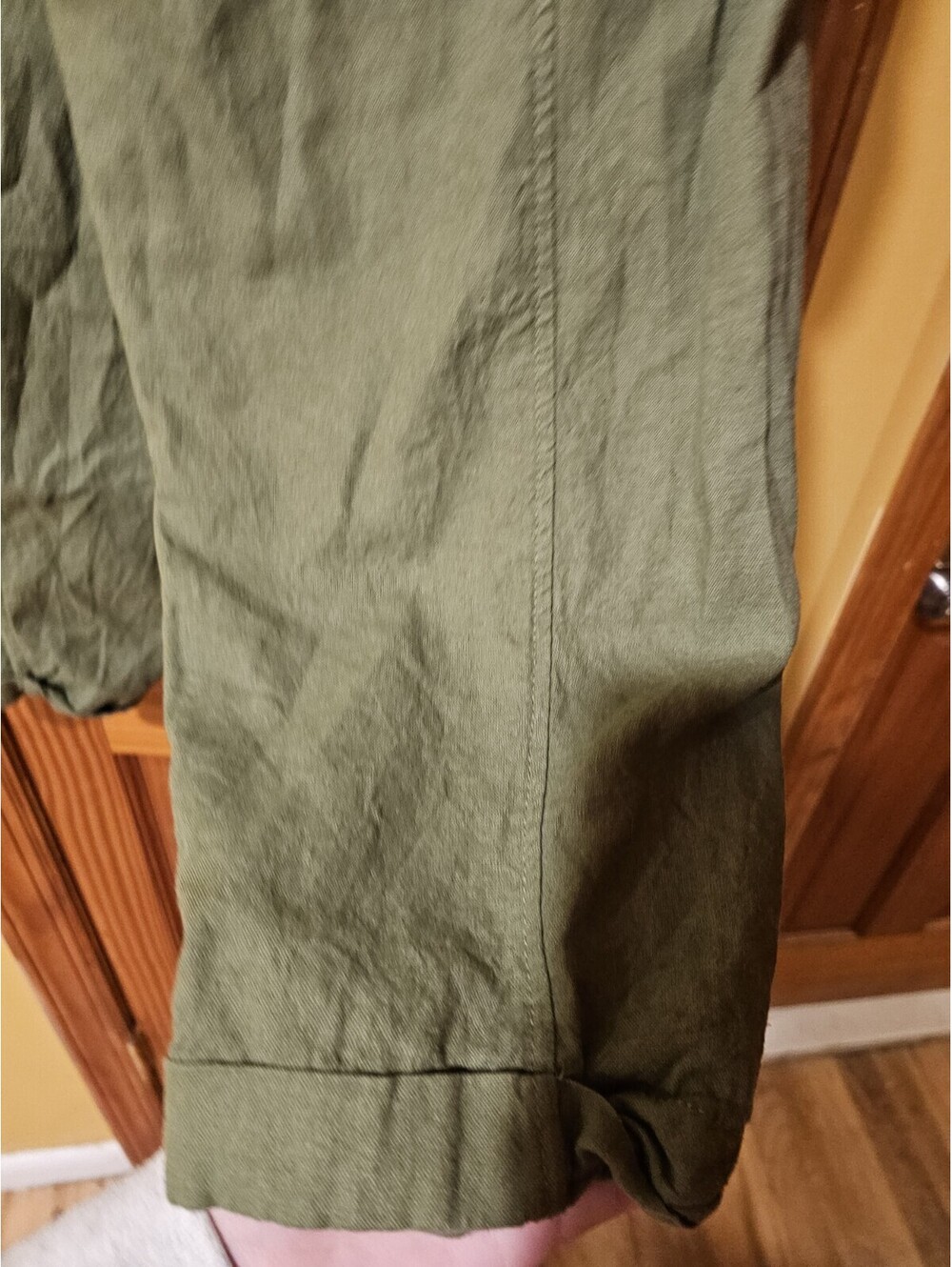 Max Studio London Green Olive Stretcht Cargo Pants Womens Size XL - Picture 11 of 12